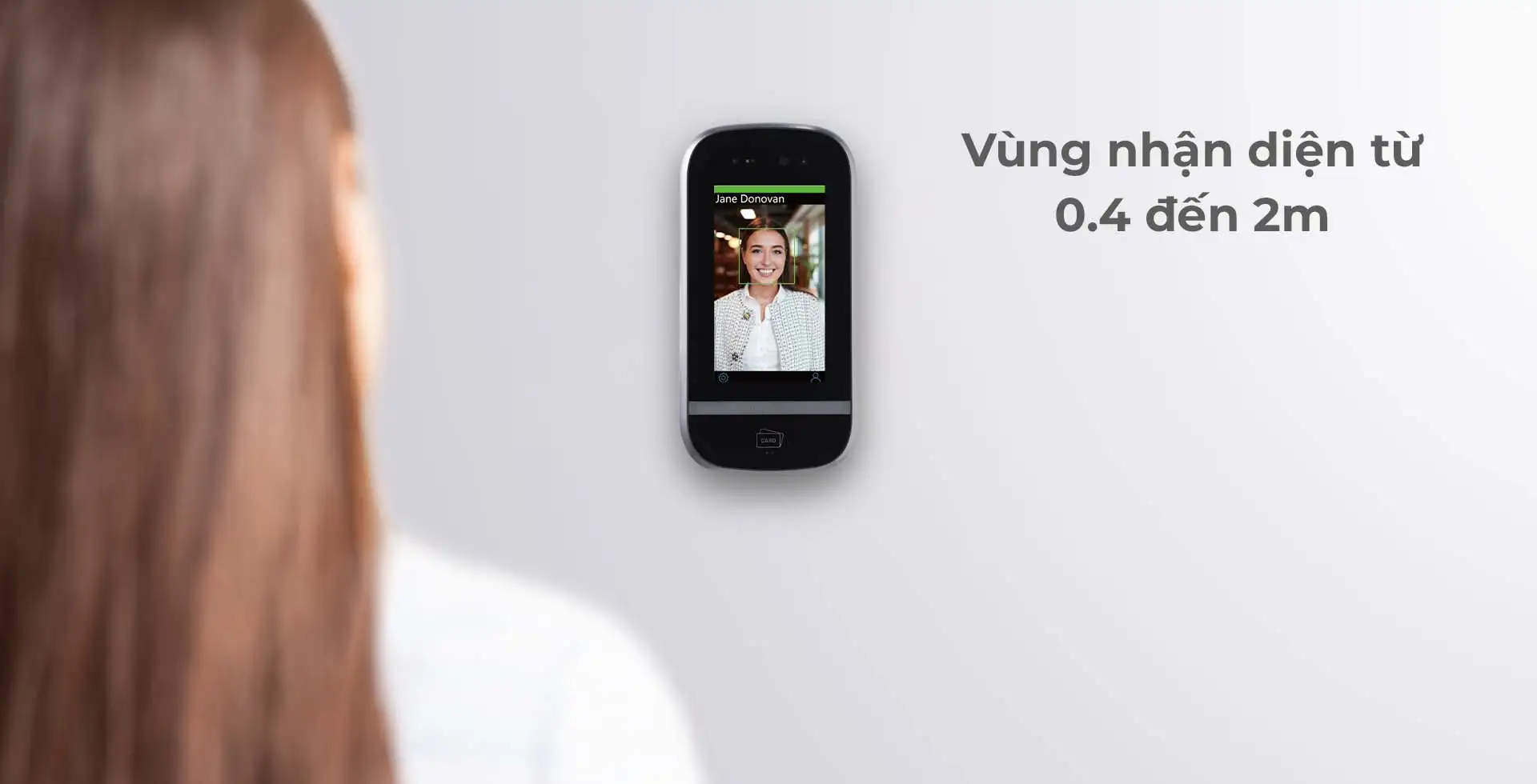 Máy chấm công khuôn mặt NovaFace-2N có khoảng cách nhận diện lên tới 2m