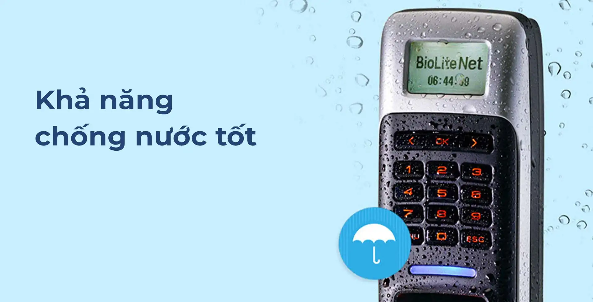 Máy chấm công vân tay Biolite NET chống nước dạt chuẩn IP65