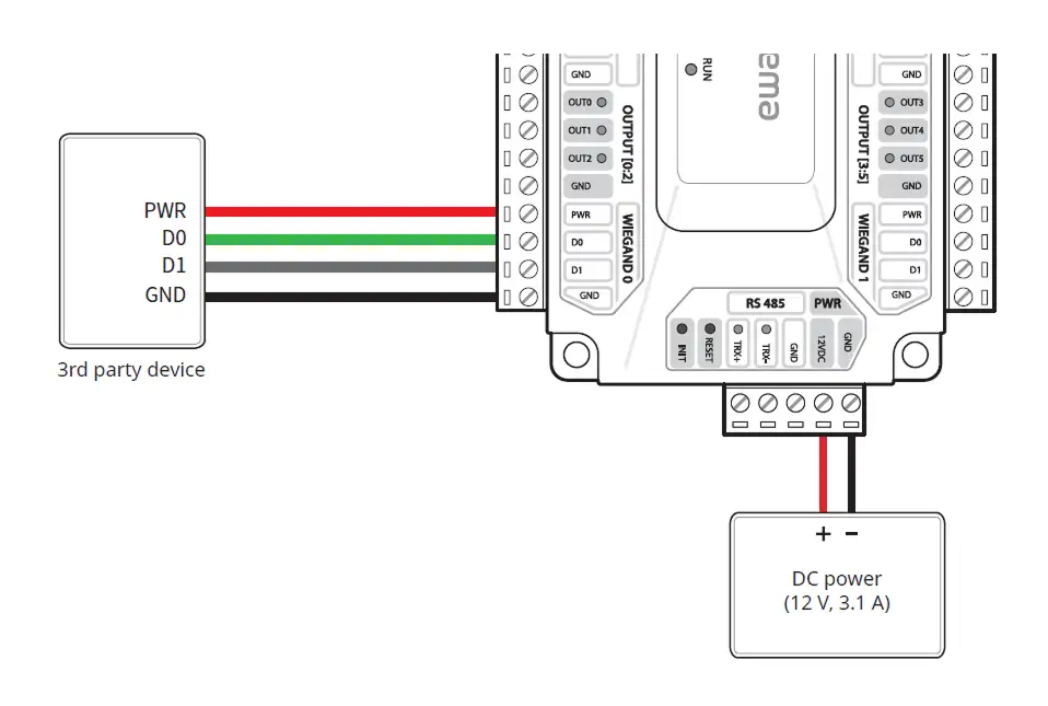 Hướng dẫn lắp đặt DM-20: Kết nối Wiegand