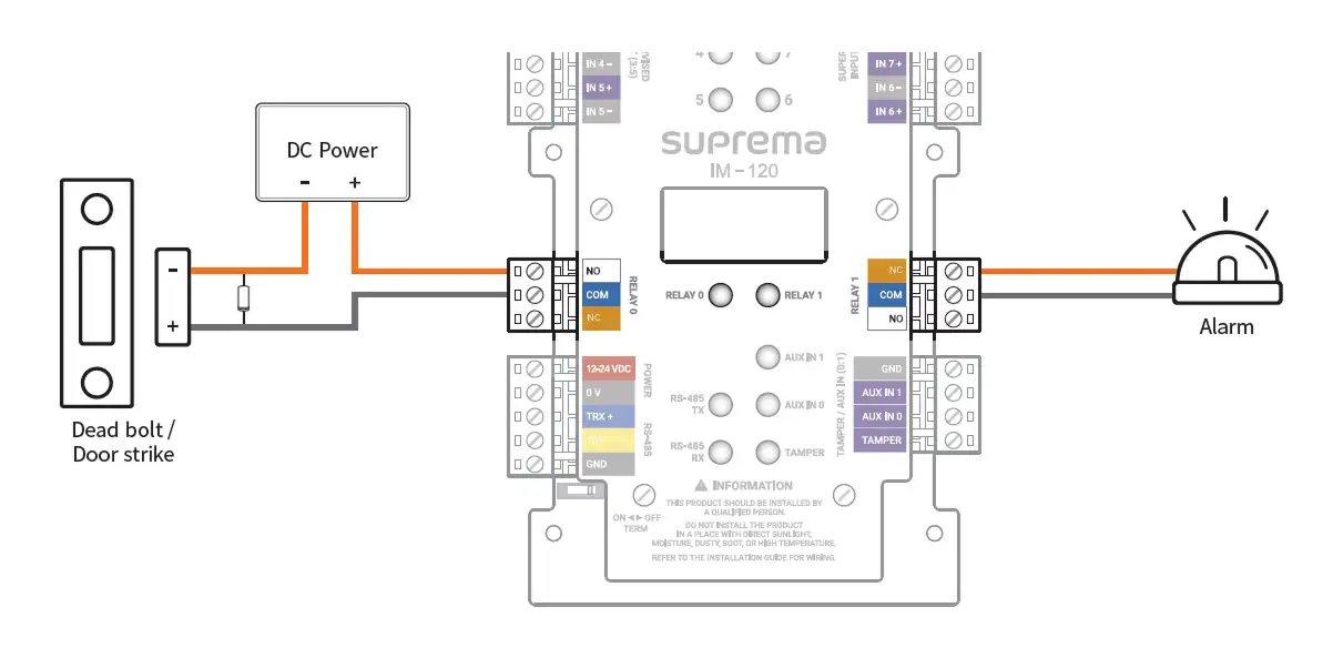 Hướng dẫn lắp đặt IM-120: Kết nối Relay