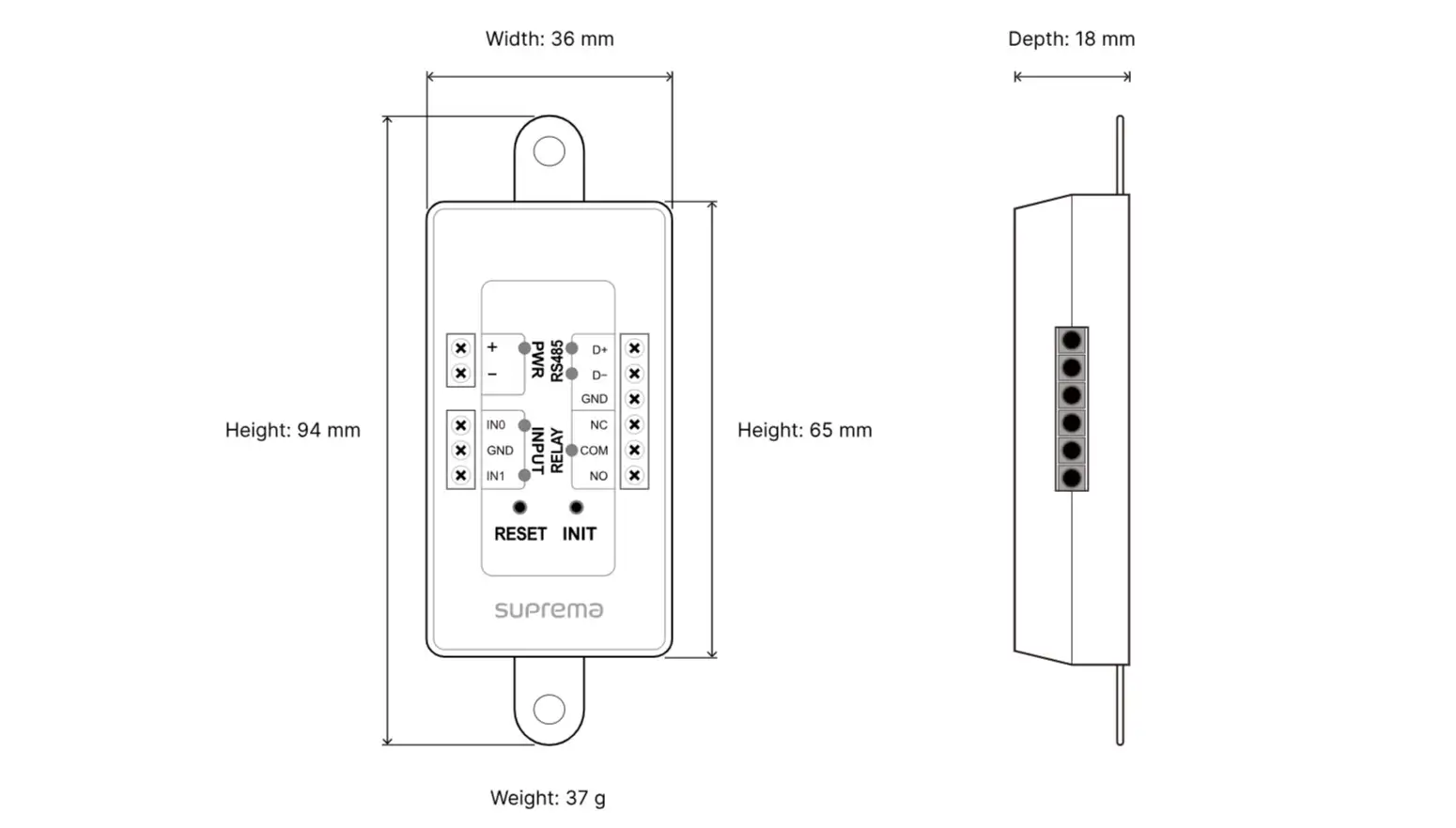 Kích thước và trọng lượng module secure SIO2